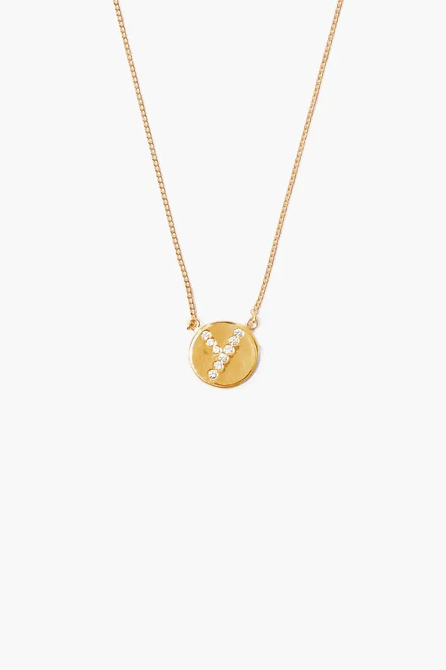Chan Luu Necklaces Women Diamond Initial Coin Necklace Gold