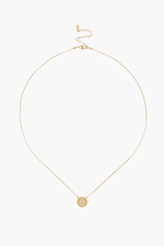 Chan Luu Necklaces Women Diamond Initial Coin Necklace Gold
