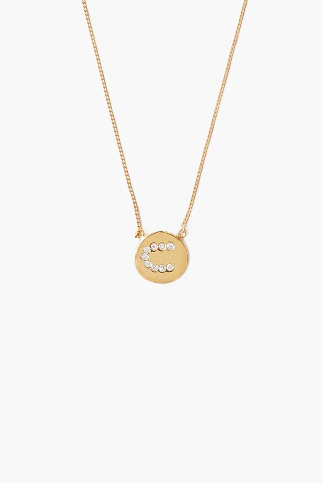 Chan Luu Necklaces Women Diamond Initial Coin Necklace Gold