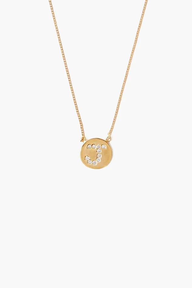 Chan Luu Necklaces Women Diamond Initial Coin Necklace Gold
