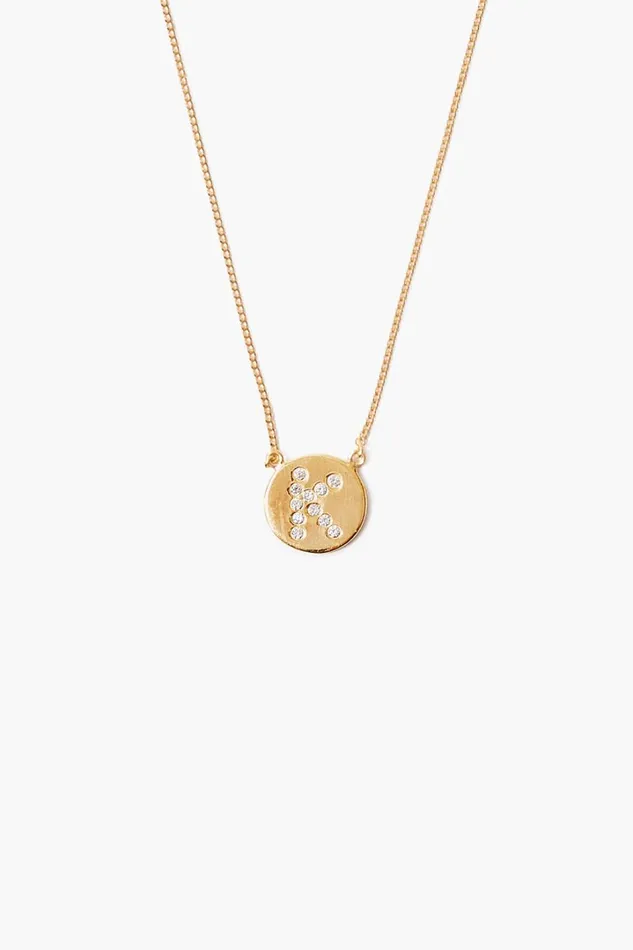 Chan Luu Necklaces Women Diamond Initial Coin Necklace Gold