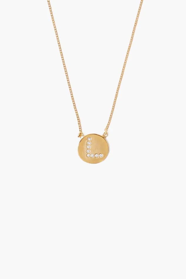 Chan Luu Necklaces Women Diamond Initial Coin Necklace Gold