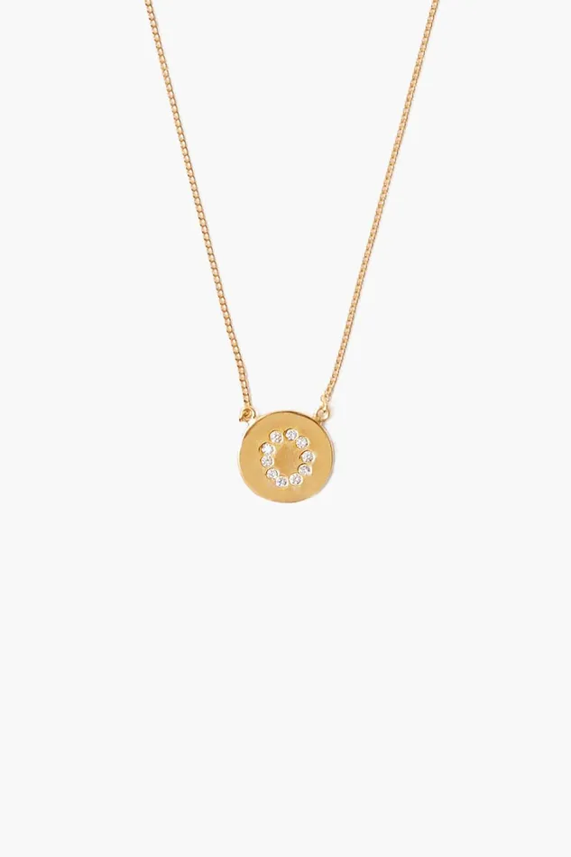 Chan Luu Necklaces Women Diamond Initial Coin Necklace Gold