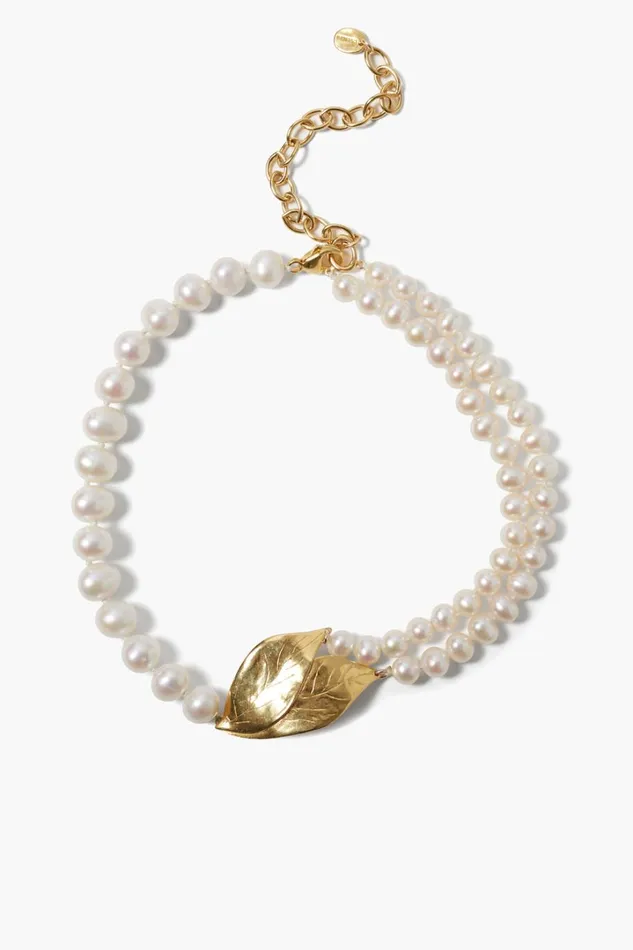 Chan Luu Necklaces Women Falling Leaf Necklace White Pearl