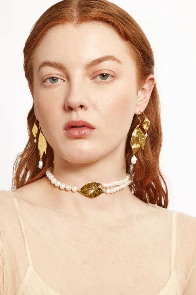 Chan Luu Necklaces Women Falling Leaf Necklace White Pearl