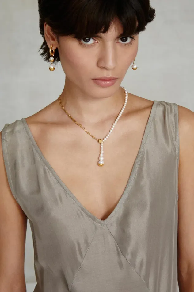 Chan Luu Necklaces Women Marion Drop Necklace White Pearl