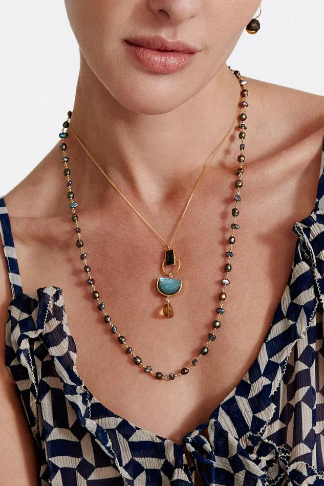 Chan Luu Necklaces Women Santa Fe Necklace Peacock Pearl