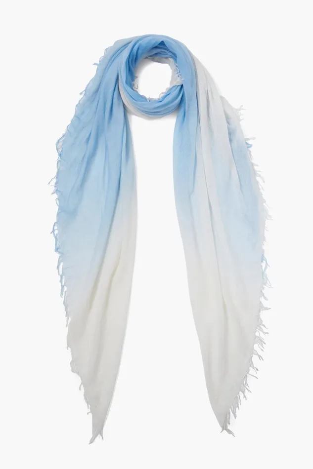 Chan Luu Scarves Women Cashmere And Silk Scarf Baby Blue Dip Dyed