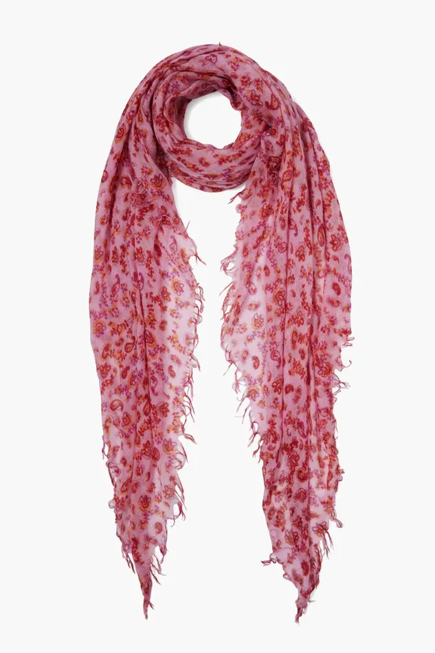 Chan Luu Scarves Women Cashmere And Silk Scarf Fuchsia Pink Paisley