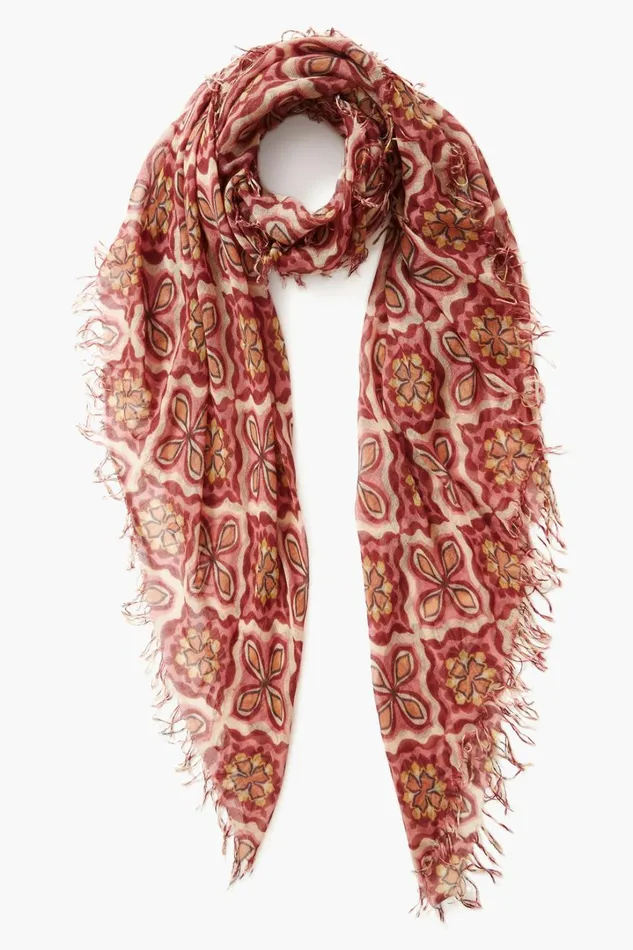 Chan Luu Scarves Women Cashmere And Silk Scarf Pomegranate Crux