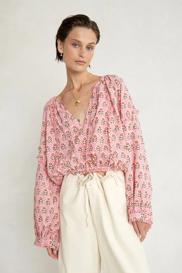 Chan Luu Tops Women Greta Blouse Parfait Pink