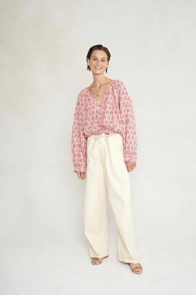 Chan Luu Tops Women Greta Blouse Parfait Pink