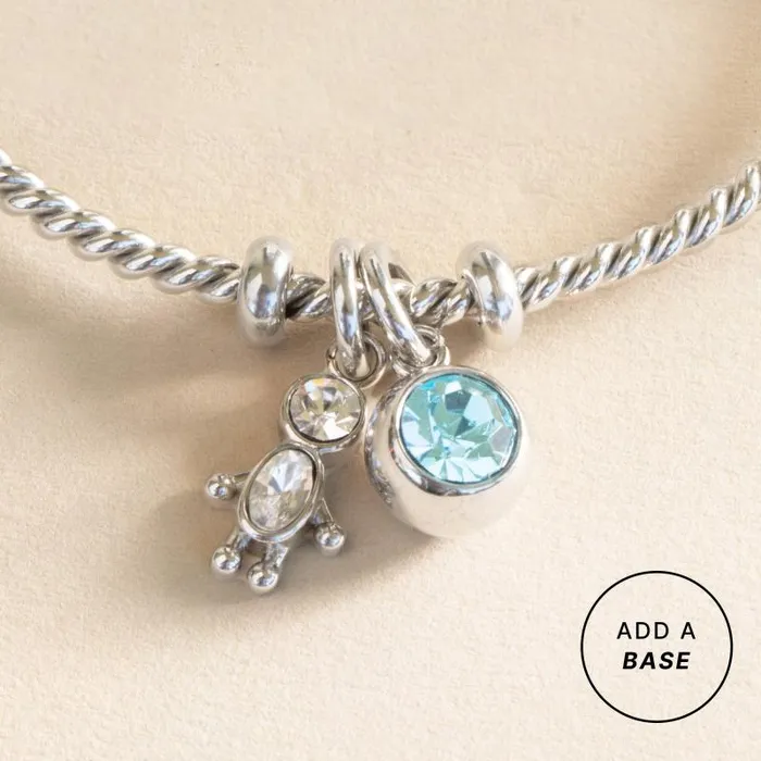 Charms Women Alex And Ani Crystal Boy InterchangeableCharm Stainless Steel Silver