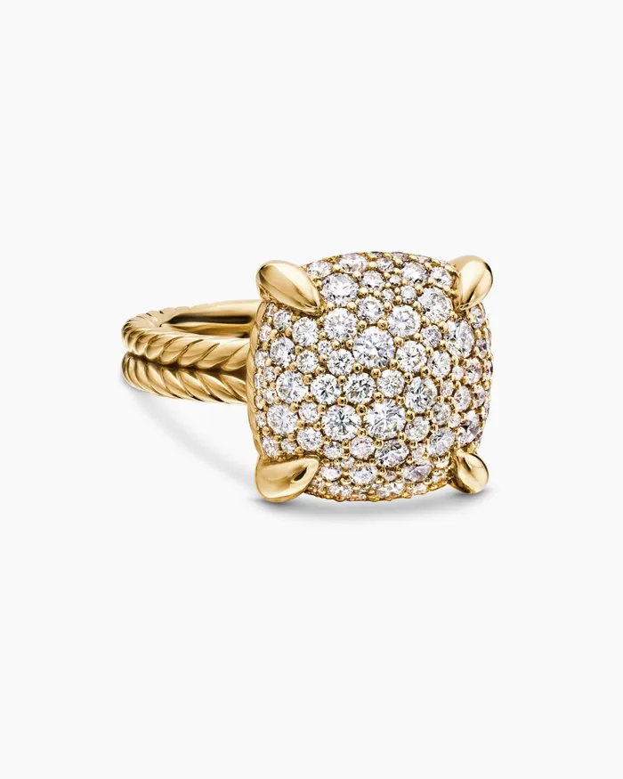 Chatelaine Ring In 18K Yellow Gold With Pav 14mm Women David Yurman Statement Chatelaine Ring In 18K Yellow Gold With Pav 14mm Women David Yurman Statement