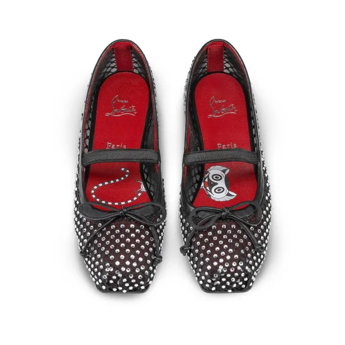 Christian Louboutin Ballerinas Kids Baballet Strass Ballerinas 8211 Mesh And Strass 8211 Black