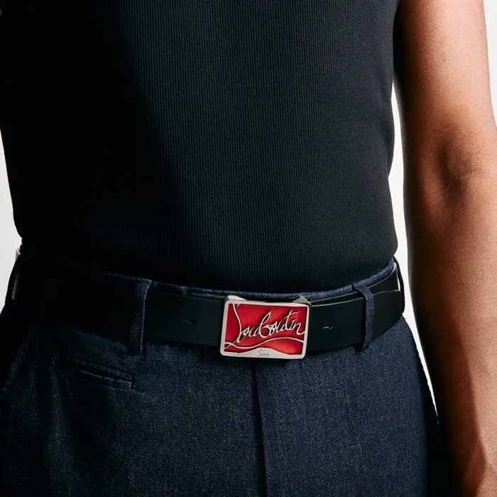 Christian Louboutin Belts Men Ricky Belt Belt 8211 Calf Leather 8211 Black