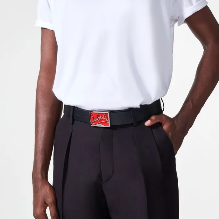 Christian Louboutin Belts Men Ricky Belt Belt 8211 Calf Leather 8211 Black