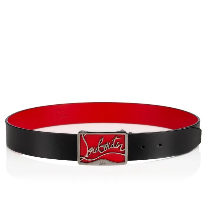 Christian Louboutin Belts Men Ricky Belt Belt 8211 Calf Leather 8211 Black