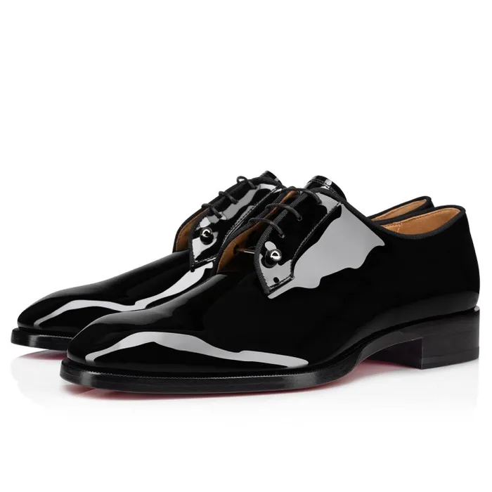 Christian Louboutin Buckles and Laceups Men Chambeliss Derbies 8211 Patent Calf Leather 8211 Black