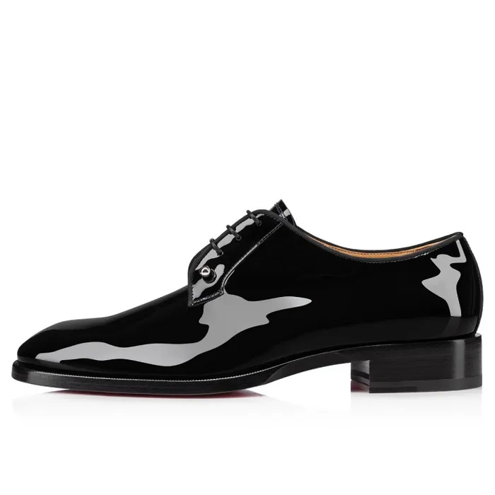 Christian Louboutin Buckles and Laceups Men Chambeliss Derbies 8211 Patent Calf Leather 8211 Black