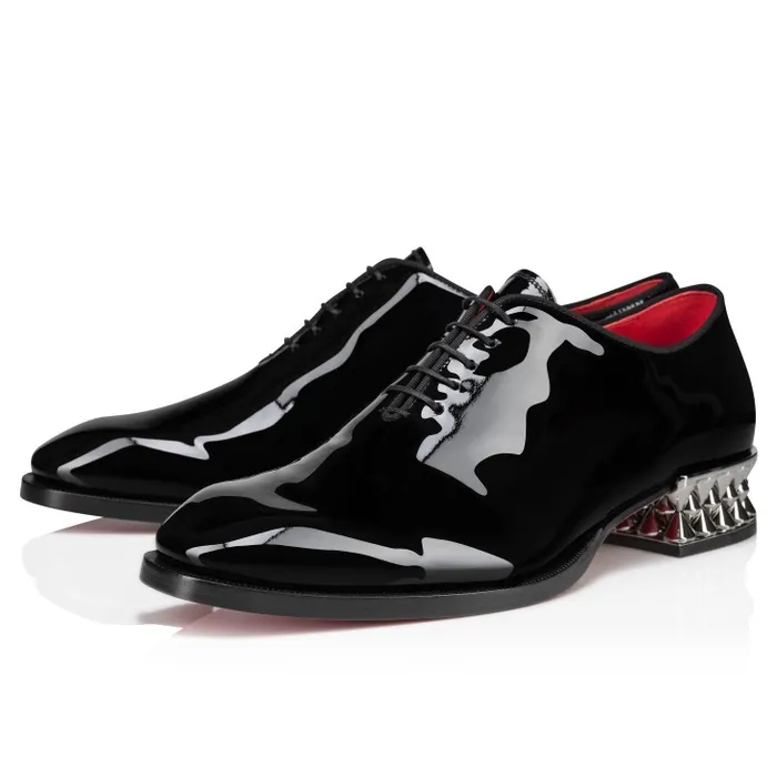 Christian Louboutin Buckles and Laceups Men Corteo On Spikes Oxford 8211 Patent Calf Leather And Spikes 8211 Black Christian Louboutin Buckles and Laceups Men Corteo On Spikes Oxford 8211 Patent Calf Leather And Spikes 8211 Black