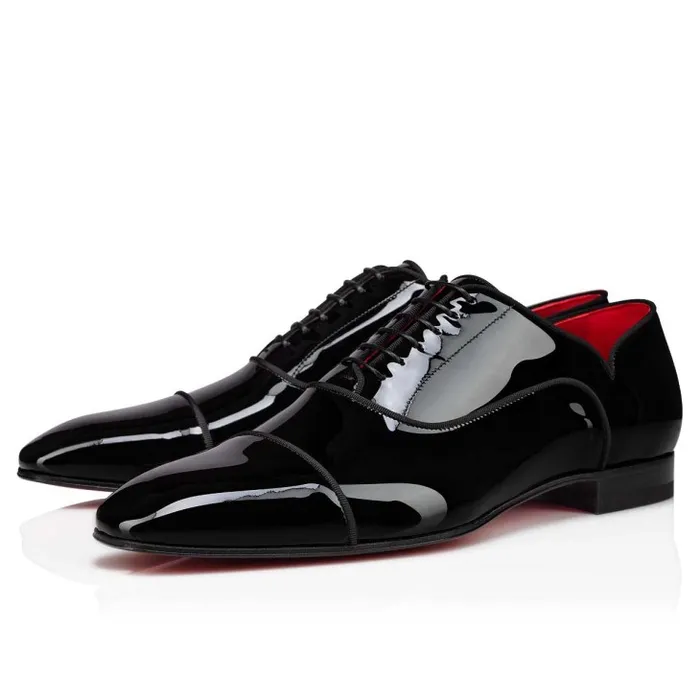 Christian Louboutin Buckles and Laceups Men Greggy Chick Laceup Shoes 8211 Patent Calf Leather 8211 Black Christian Louboutin Buckles and Laceups Men Greggy Chick Laceup Shoes 8211 Patent Calf Leather 8211 Black