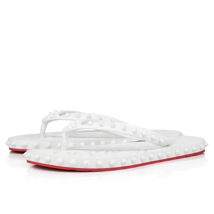 Christian Louboutin Flats and Loafers Women Super Loubi Flip Flipflops 8211 Rubber 8211 Bianco Christian Louboutin Flats and Loafers Women Super Loubi Flip Flipflops 8211 Rubber 8211 Bianco