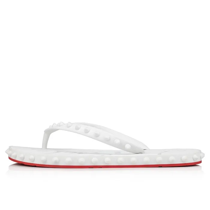 Christian Louboutin Flats and Loafers Women Super Loubi Flip Flipflops 8211 Rubber 8211 Bianco