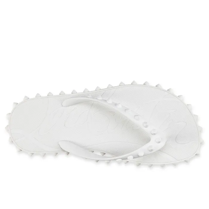 Christian Louboutin Flats and Loafers Women Super Loubi Flip Flipflops 8211 Rubber 8211 Bianco