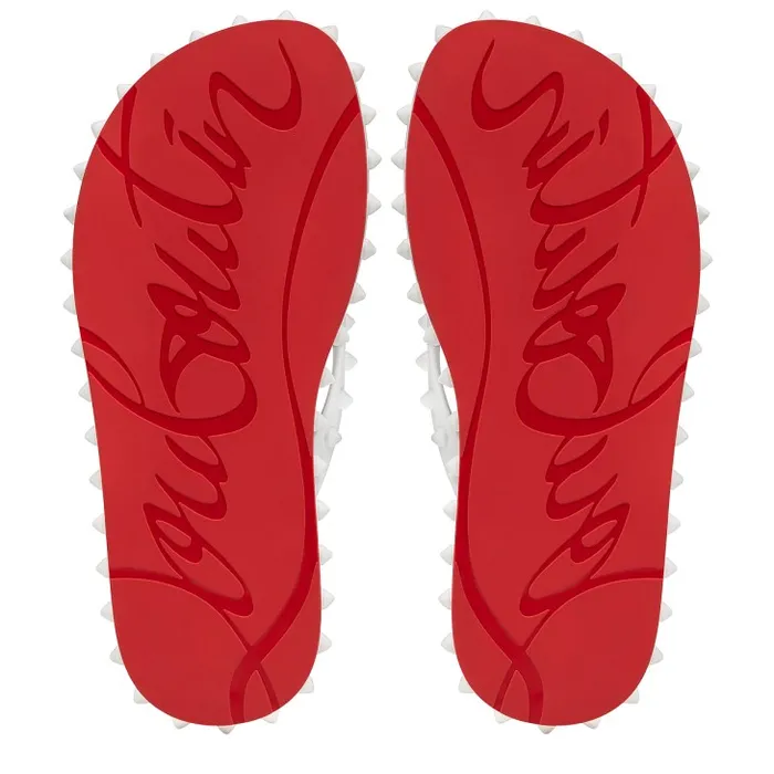 Christian Louboutin Flats and Loafers Women Super Loubi Flip Flipflops 8211 Rubber 8211 Bianco