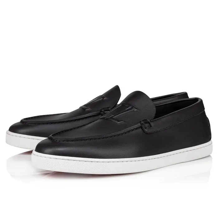 Christian Louboutin Loafers and Moccasins Men Varsiboat Boat Shoes 8211 Calf Leather 8211 Black