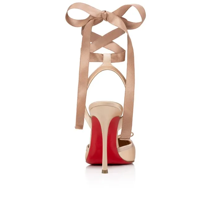 Christian Louboutin Pumps Women Cassia Lace Up 100 Mm Strappy Pumps 8211 Crepe Satin 8211 Blush