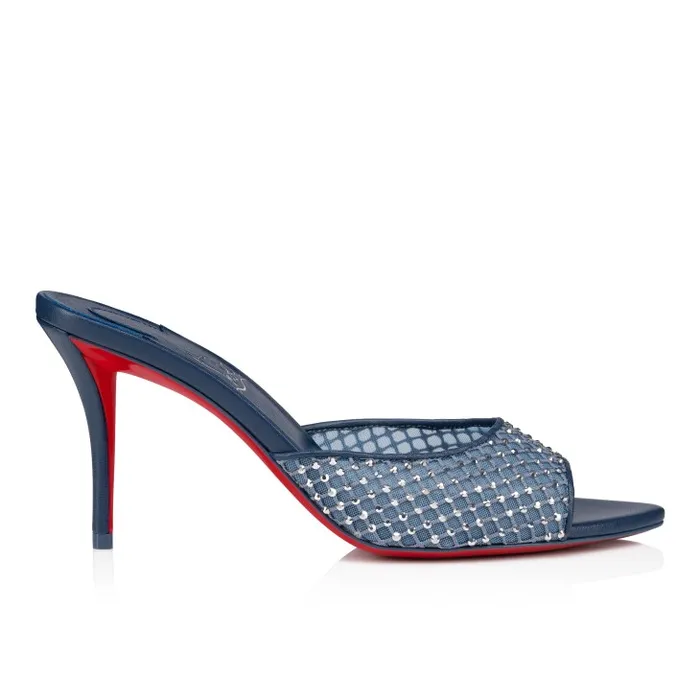 Christian Louboutin Sandals and Slides Women Apostropha Mule Mesh Strass 80 Mm Mules 8211 Mesh Nappa Leather And Strass 8211 Denim