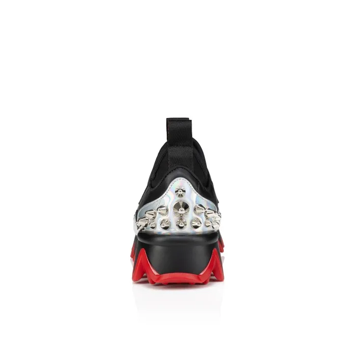 Christian Louboutin Sneakers Kids Mini Sharkyloub Running Sneakers 8211 Calf Leather And Neoprene 8211 Black