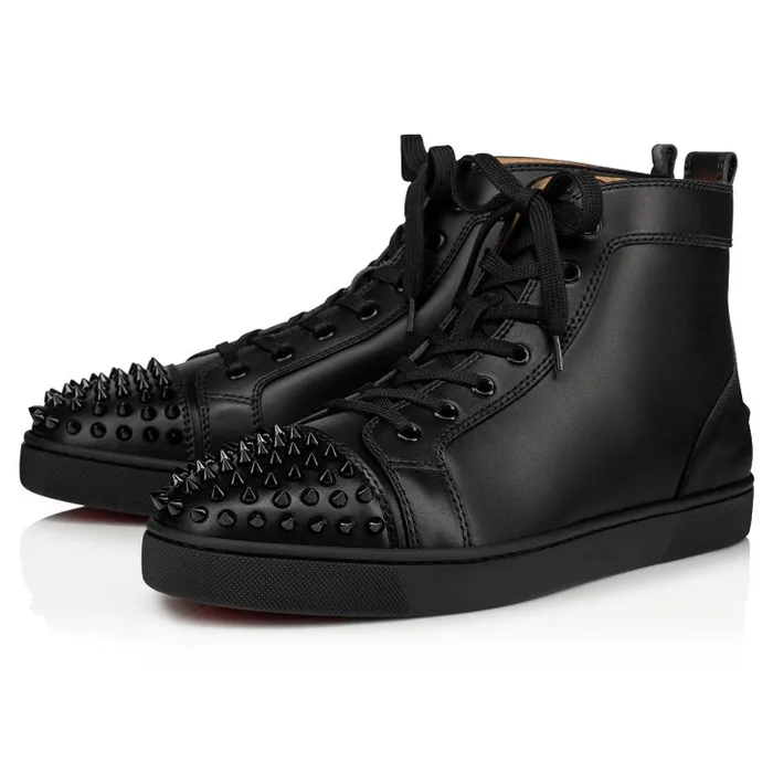 Christian Louboutin Sneakers Men Lou Spikes Hightop Sneakers 8211 Calf Leather 8211 Black Christian Louboutin Sneakers Men Lou Spikes Hightop Sneakers 8211 Calf Leather 8211 Black