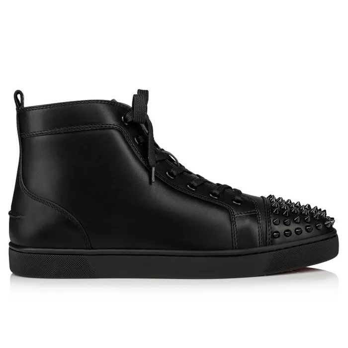 Christian Louboutin Sneakers Men Lou Spikes Hightop Sneakers 8211 Calf Leather 8211 Black