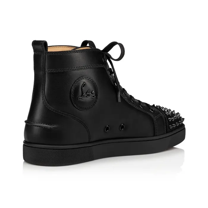 Christian Louboutin Sneakers Men Lou Spikes Hightop Sneakers 8211 Calf Leather 8211 Black