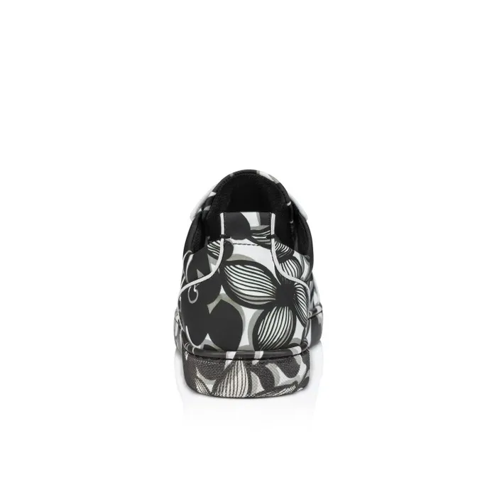 Christian Louboutin Sneakers Men Louis Junior Orlato Sneakers 8211 Petunia Printed Calf And Rubber 8211 Black