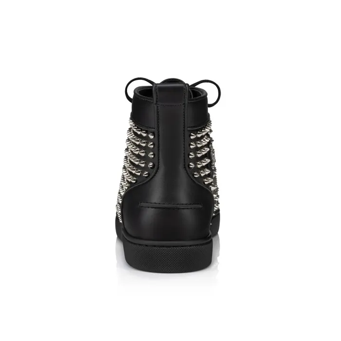Christian Louboutin Sneakers Men Louis Spikes HighTop Sneakers 8211 Calf Leather And Spikes 8211 Black