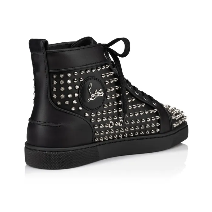 Christian Louboutin Sneakers Men Louis Spikes HighTop Sneakers 8211 Calf Leather And Spikes 8211 Black