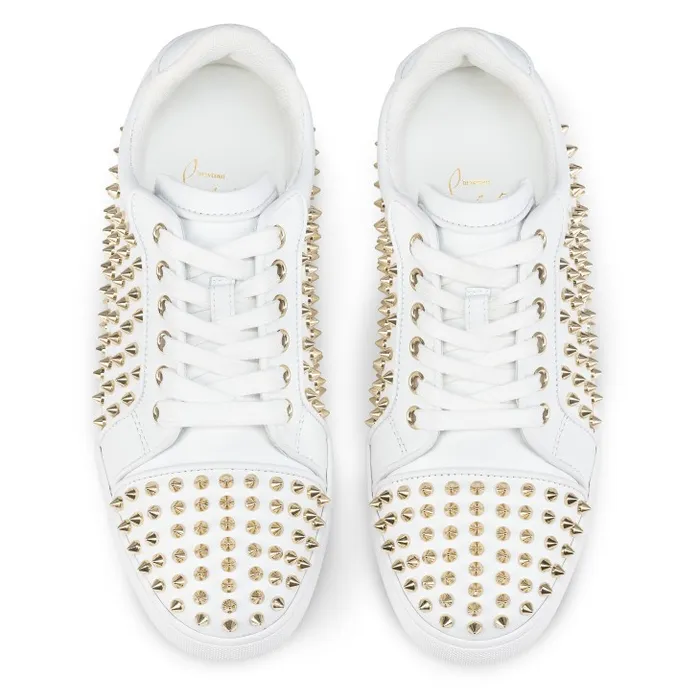 Christian Louboutin Sneakers Women Vieira Night Spikes Sneakers 8211 Smooth Calf Leather Nappa Leather And Spikes 8211 White