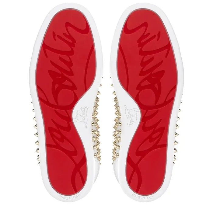 Christian Louboutin Sneakers Women Vieira Night Spikes Sneakers 8211 Smooth Calf Leather Nappa Leather And Spikes 8211 White