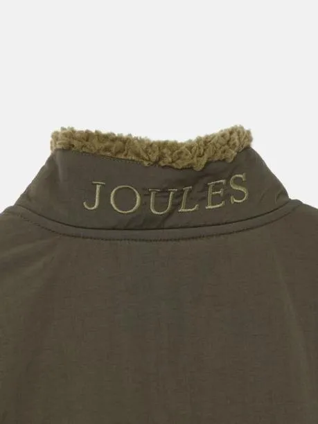 Coats and Jackets Boys Joules Khaki Green Half Zip Borg Fleece