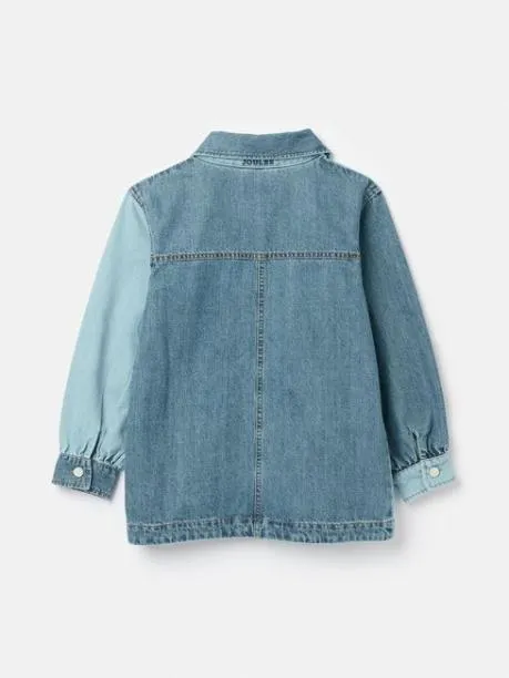Coats and Jackets Girls Joules Blue Hotch Potch Denim Chore Jacket