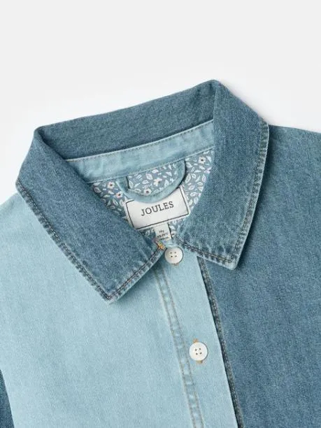 Coats and Jackets Girls Joules Blue Hotch Potch Denim Chore Jacket
