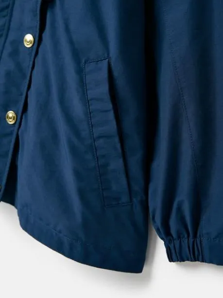 Coats and Jackets Girls Joules Navy Blue Lightweight Waterproof Raincoat With Hood