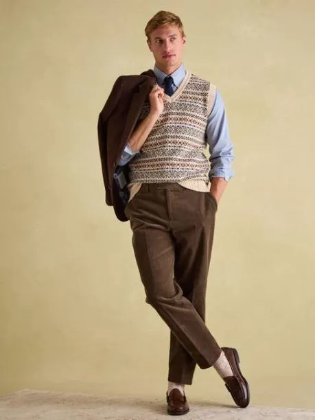 Coats and Jackets Men Joules Rust Brown Slim Fit Herringbone Blazer