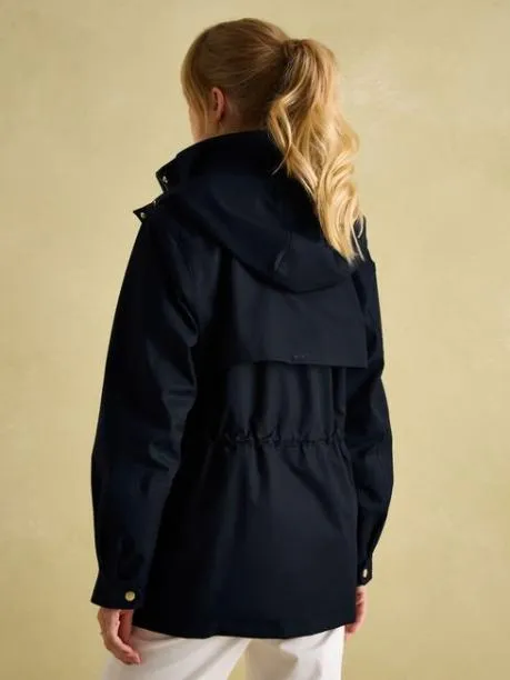 Coats and Jackets Women Joules Navy Waterproof Raincoat With Hood