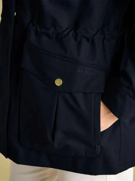 Coats and Jackets Women Joules Navy Waterproof Raincoat With Hood