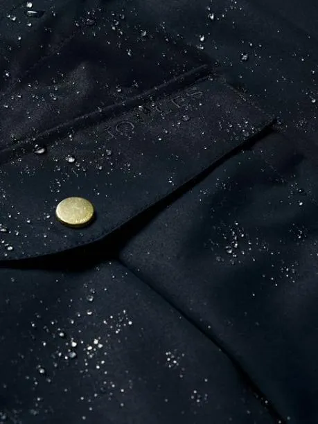 Coats and Jackets Women Joules Navy Waterproof Raincoat With Hood